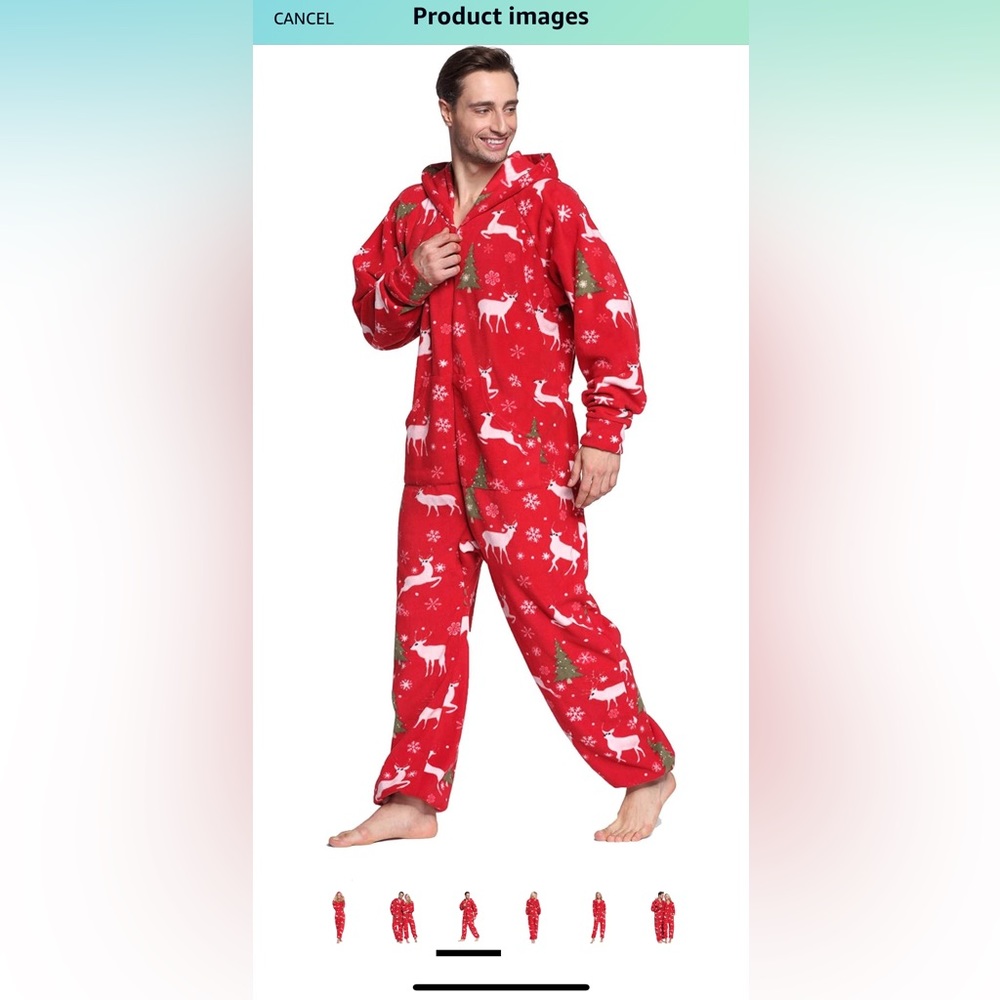 XMASCOMING Men’s hooded fleece pajamas in XL